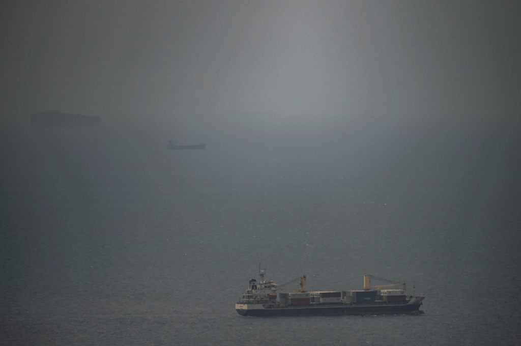 Shipping boat on an ocean